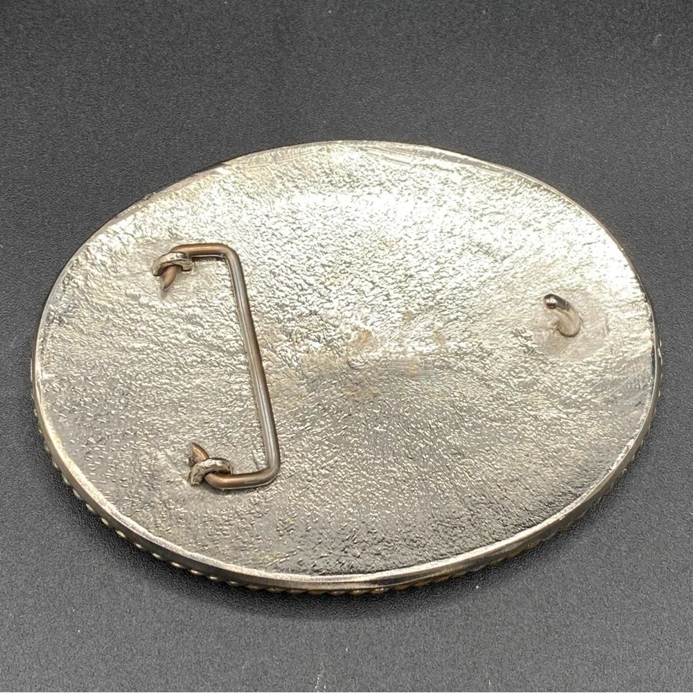 Vintage Large Silver Belt Buckle Authentic 1981 Champion Calf Roping WSCHA 🇺🇸